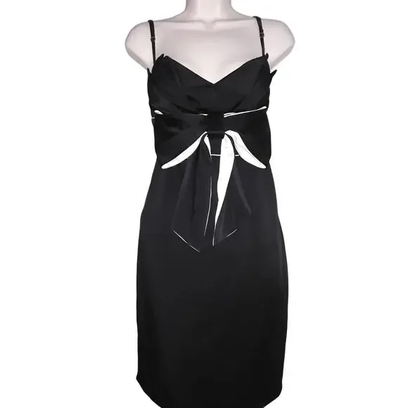 RED Valentino Haute Couture Black & White Cocktail Dress with Bow 44 - Picture 1 of 10